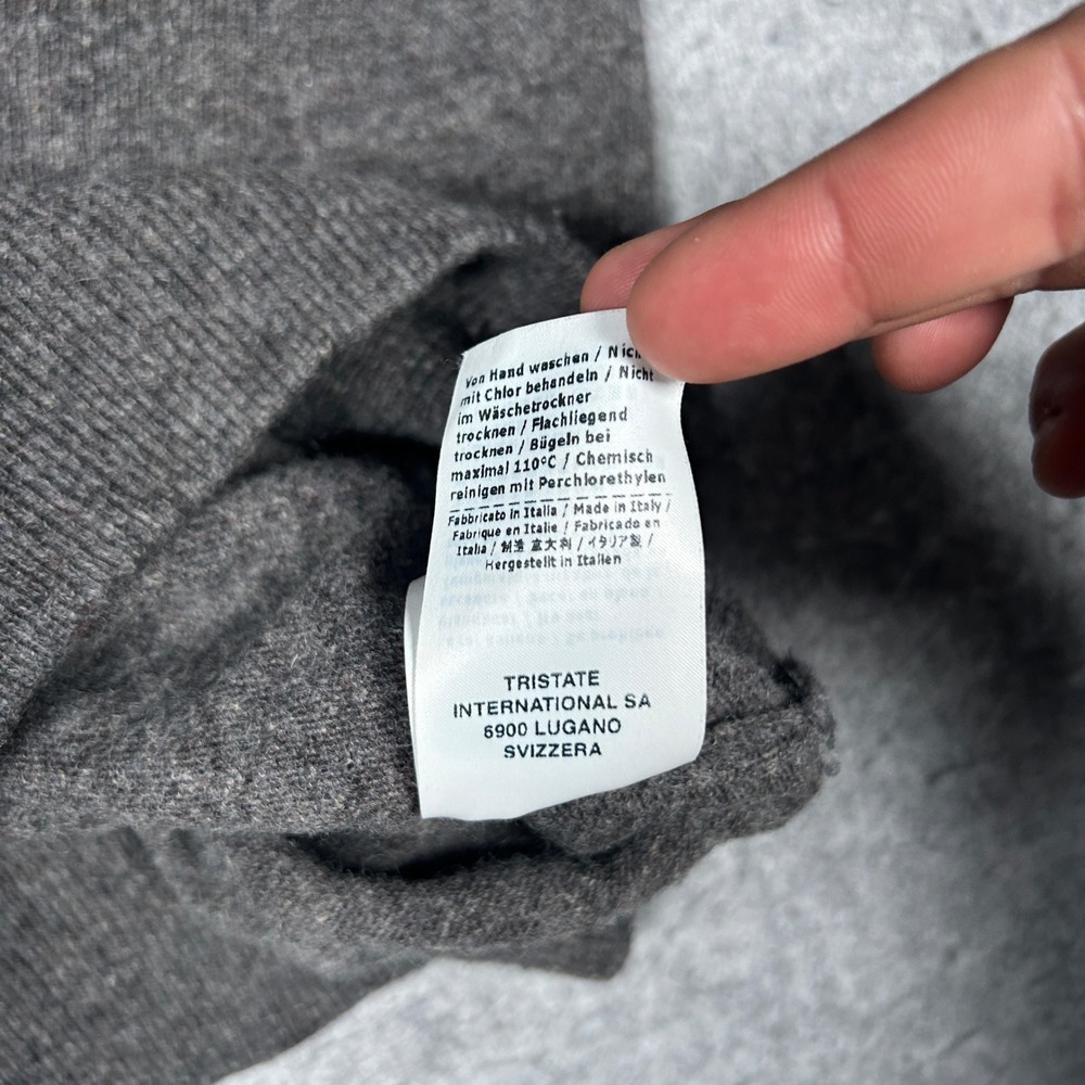 CP Company Sweater Mens Grey Wool Linen Blend Crewneck Knit italy Made - Picture 12 of 16